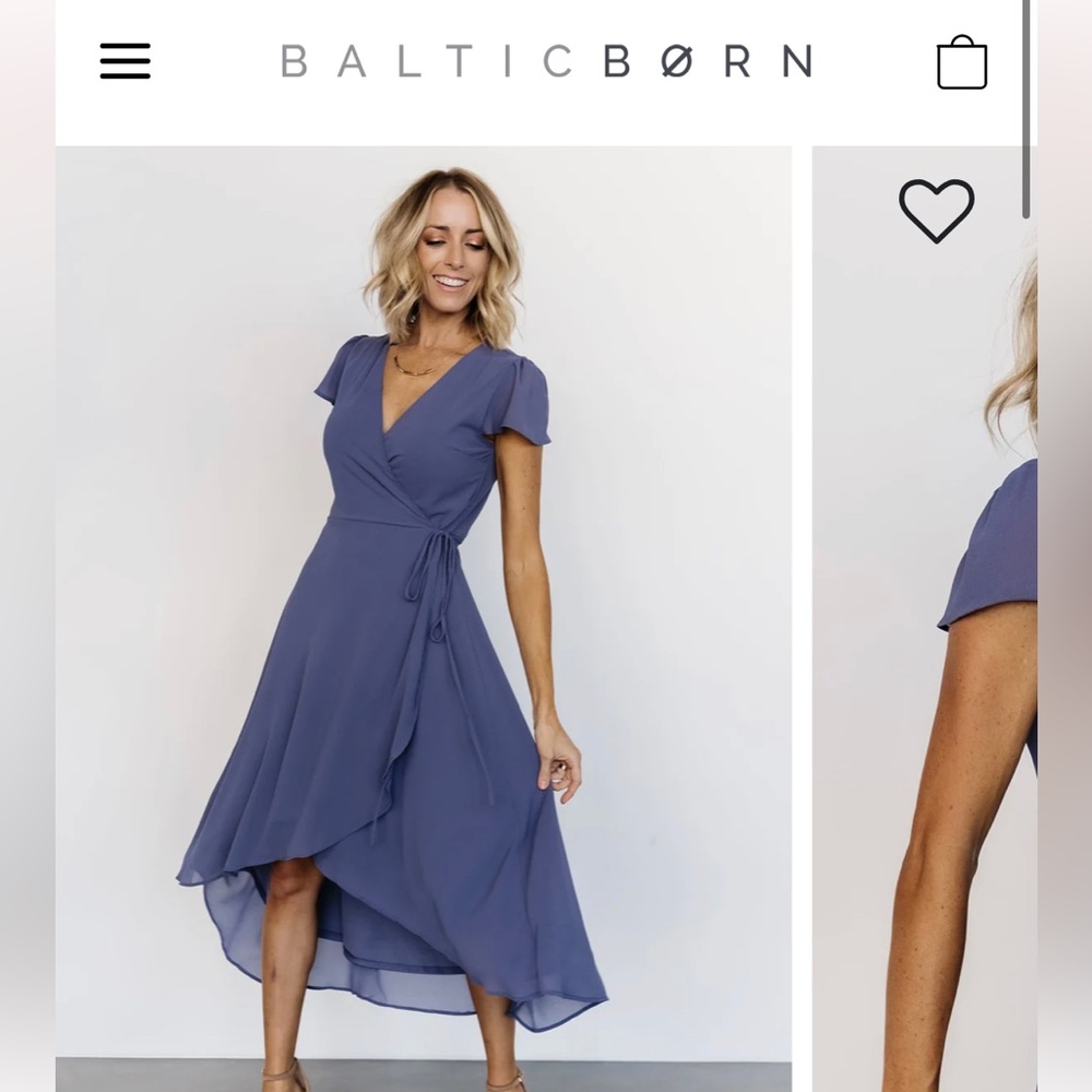 NWT Baltic Born Bristol Midi Blue Wrap Dress Women’s Large